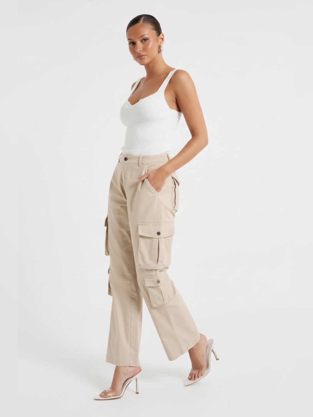 Meshki NWT Clea Cargo pant medium wide leg utility gorpcore pants